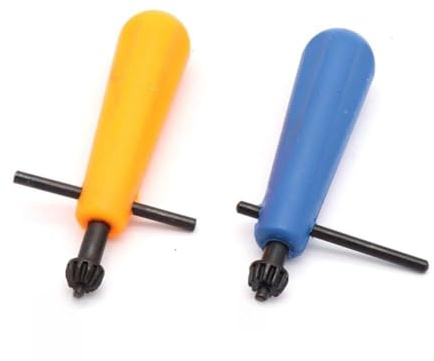 Vibsky 4 mm und 6 mm Bohrfutterschlüssel Griff zum Aufhängen von Mühlenschleifer und Elektroschleifmotorwelle, Gelb und Blau