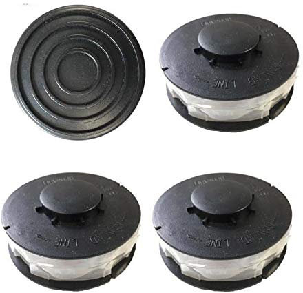 Set 3+1: 3 StückRasentrimmer Ersatzspule/Doppel - Fadenspule Plus eine Haube/Spulenabdeckung passend für ALDI Gardenline Elektro Rasentrimmer GLT 454