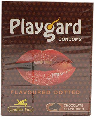 Playguard punktierte Kondome (Schokoladengeschmack) - Packung mit 3