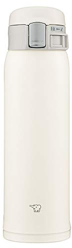 Zojirushi SM-SF48-WM Bouteille d'eau, tasse en acier inoxydable pour boisson directe [ouverture par une touche], 480 ml, blanc pâle