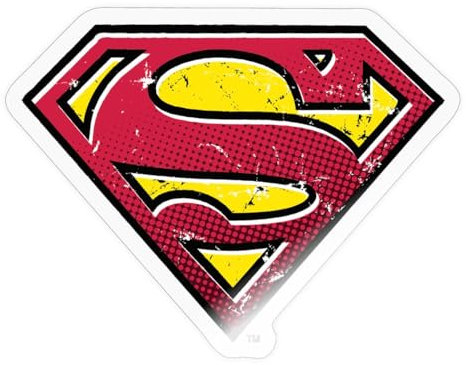 Spreadshirt DC Comics Superman Logo Used Look Punkte Style Sticker Aufkleber, 10 x 10 cm, Transparent glänzend