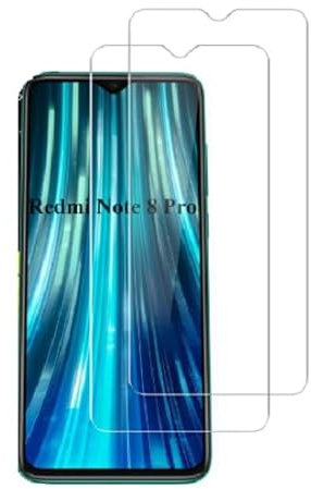 HQ-CLOUD 2 Verres Trempés Pour XIAOMI REDMI NOTE 8 PRO .Film de Protection d'écran Transparent - Anti Rayures - Ultra Résistant Dureté 9H