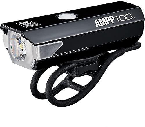 CatEye AMPP Super Bright LED Bicycle Front Lights - OptiCube Technology, IPX4 Waterproof Rated, FlexTight Easy Fit Bracket | USB Rechargeable Bike Light | Front Bike Lights | Bicycle Accessories