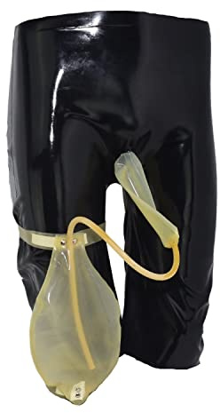 SpecialUnderwear Latex Shorts Condom mit Urin Bag Size:L
