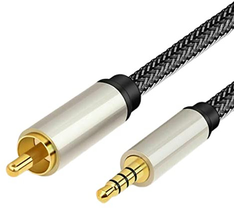 RANRAO Cavo Audio Video Digitale coassiale Stereo SPDIF per RCA a Maschio da 3,5 mm per HDTV 1 m/2 m, 2 Pezzi