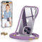 GOODVISH Handykette Kompatibel mit iPhone 14 Pro Max 6,7 Zoll, Necklace Hülle mit Band Handyhülle für zum Umhängen, Transparent Case mit Schnur, Kameraschutz und Bildschirmschutz, Pink Lila