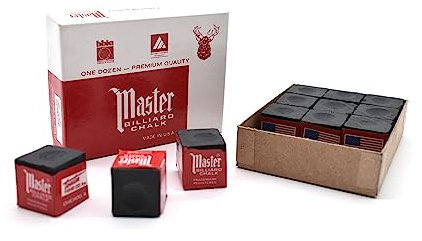 BILMAG Billard Zubehör Billardkreide Billard Chalk Tweeten Master, 12er Pack, in 7 Verschiedene Farbvarianten (Schwarz)