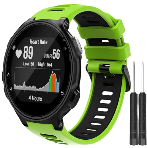 Th-some Armband für Garmin Forerunner 735XT – Silikon Ersatzarmband Kompatibel mit Forerunner 235, Sport Uhrenarmband für Garmin Forerunner 220, 230, 620, 630, 239 Smart Watch