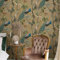 SOPHIE LAURENCE Gold Peacock Woods Wallpaper - Metallic Floral Bird Design, Spongeable, Wet Removable, Paste The Paper, Luxurious Modern Style, 0.53m x 10.05m Roll for Elegant Home Décor