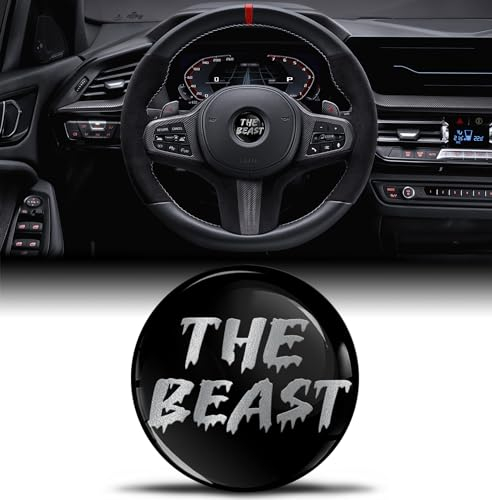 3D-Silikon-Aufkleber Kompatibel mit BMW 36131181082 Emblem Lenkrad 45mm Badge Zubehör Teile Abziehbilder Lenkrad Dekoration Silber Beast Logo V 26