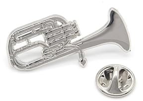 Tenorhorn-Anstecknadel, Messingbandinstrument, 40 mm, Metall