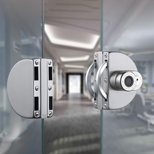 Cerradura electrónica de la puerta de cristal, cerraduras inteligentes de la huella dactilar para puertas individuales y dobles de cristal de 8-12m m (puerta doble)
