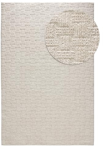 benuta Nest Teppich Lilibeth - Creme 196x300cm - Kunstfaser - Rechteckig & im Style: Abstrakt,Geometrisch, Hygge & Cozy, Minimalistisch - Pflegeleicht für Wohnzimmer Schlafzimmer