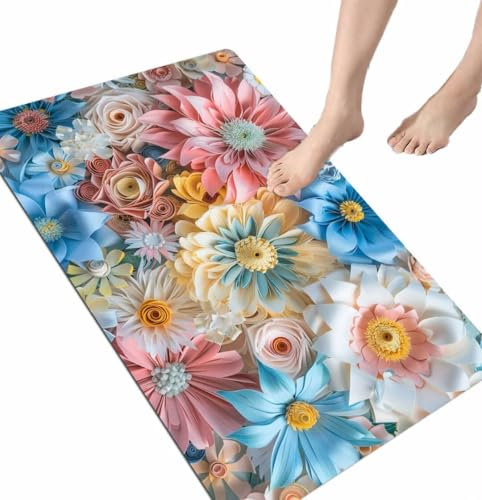Garden Stone Badezimmermatte, 81,3 x 119,4 cm, super saugfähig, rutschfest, waschbar, Badematte für Dusche, Boden, Outdoor, Dusche, schnell trocknend, 550