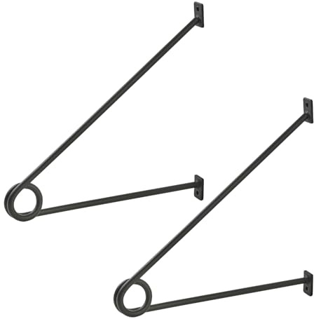 SOTECH Rundstabhalterung 260 x 250 x 20 mm Schwarz matt pulverlackiert | für Garderobenstangen bis Ø 30 mm Garderobe Küchenreling uvm.