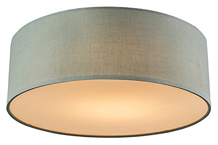Qazqa - Ceiling Lamp I Ceiling Flush Light Green 30 cm incl. LED - Drum LED- - Modern LED Module | 1 Light - Fabric Flush Ceiling Light - Suitable for Living Room I Kitchen I Bedroom I