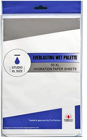 Redgrassgames 50 Hydration Paper Sheets for Everlassting Wet Palette - Studio XL - Hydration Paper for Miniature Painting