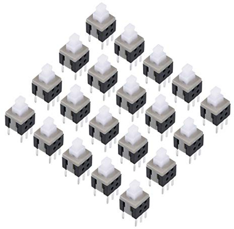 sourcing map 20 Stücke 5.8x5.8x10mm PCB DIP Montage Tactile Druckknopf Schalter 6 Pin DE