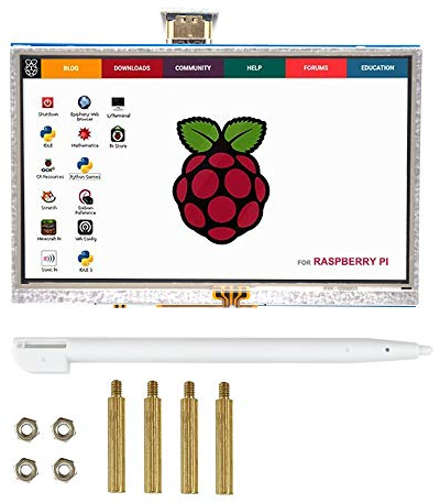 Padarsey 5 pollici Touch Screen 800x480 TFT LCD Display HDMI Interfaccia Supporta Raspberry Pi 4 Nero, Banana Pi Windows 10 8 7