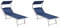 XONE Coppia Lettini Sdraio Spiaggia PRO 2 Posizioni Colore Blu + Prendisole Regolabile per Spiaggia, stabilimento balneare, Giardino, terrazzo. Dimensioni 183/190x61x38cm