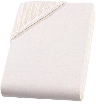 Split Topper Spannbettlaken/Spannbetttuch - Natur - Jersey - 180x200-200x200 cm - 10cm Steghöhe - 160 g/m² - Boxspringbett - Rundumgummi (Natur)