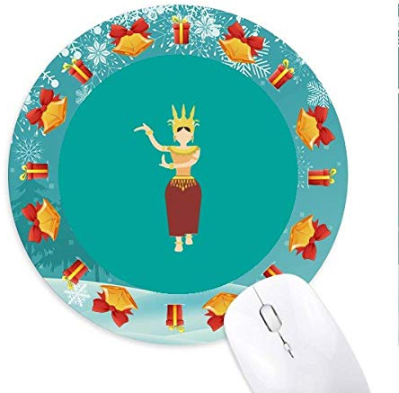 Cambodschan Festival Tanzen Frauen Mousepad Rund Gummi Maus Pad Weihnachtsgeschenk