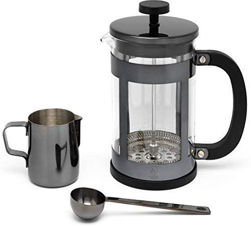 Leopold Vienna schwarzes Edelstahl Kaffeebereiter Set 0.8 Liter 3-teilig