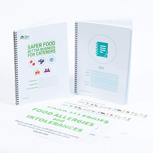 Safer Food Better Business 2025 with Food Safety Book, 13 Month Diary, 2 x Allergen Posters and Content Sheets & More for Caterers Restaurants Takeaways