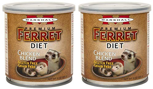 Marshall Pet Products 2 Cans of Gluten- and Grain-Free Premium Ferret Diet, 9 Ounces Each, Chicken Blend