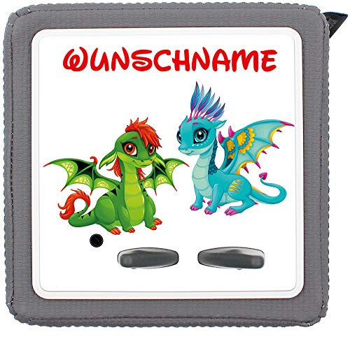 yabaduu Schutzfolie Schutzcover für Toniebox mit Namen Personalisiert Passgenau Selbstklebend Kindgerecht Folie für Kinder Spielzeug (Y031-37 Drachen, Mit Wunschname)