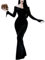 LVCBL Empire Waist Women's Prom V Neck Vampire Long Sleeve Maxi Evening Gowns S Black