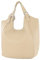 modamoda de T227 Damen Shopper Schultertasche Leder Large handmade in Italy, Farbe:Graubeige