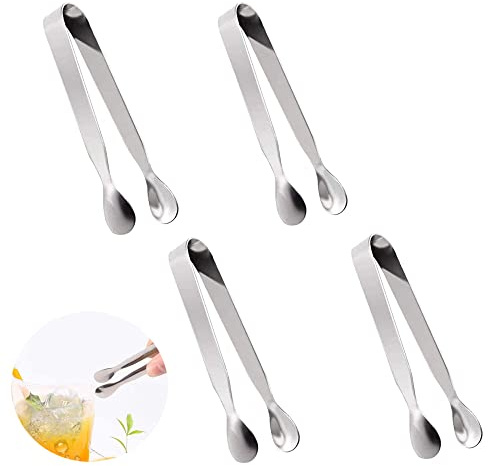 KSHQU, 4pcs mini pinze da zucchero pinze cubetti di ghiaccio zucchero piccole pinze per antipasti zollette di zucchero Pinze Adatto per matrimoni, ristoranti, caffè, buffet, tè pomeridiani