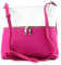 modamoda de T144 Damen Leder Umhängetasche Schultertasche Messenger bag handmade in Italy, Farbe:Pink/Weiß2021