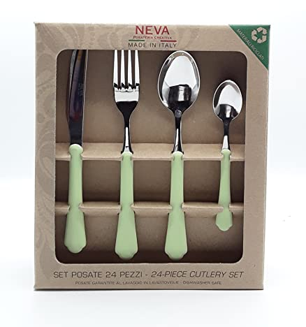 NEVA ROMANTICA SET POSATE 24 PZ VERDE POLVEROSO RM14120PLG