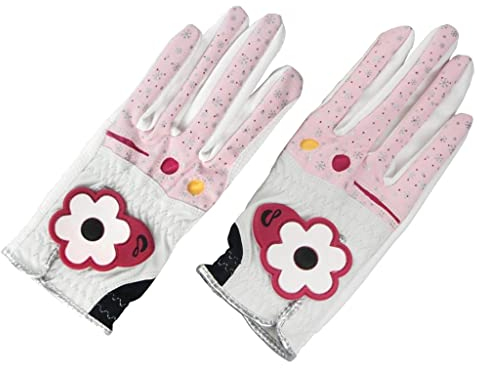 DawnDream Golf Handschuh Herren 1 Paar Frauen Damen Golfhandschuhe rutschfest for Linke und rechte Hände mit Mode-Blumen-Design Golf Handschuhe (Color : Pink Size 18)
