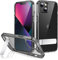 JETech Kickstand Case for iPhone 13 mini, 5.4-Inch, Support Wireless Charging, Slim Shockproof Bumper Phone Cover, 3-Way Metal Stand (Black)