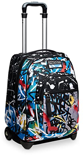 Seven Trolley, 2 in 1, Schulranzen mit Rollen, Rucksack mit Trolleyfunktion für Kinder, ab 1. Klasse, für Schule, Reisen, Mädchen&Jungen, Mehrfarbig, NAVYBUSH