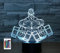 3D Hantel Fitness-Fernbedienung 16 Farben Nachtlichter Illusion Acryl LED-Tisch Nachttischlampe Kinderzimmer Schreibtisch Dekoration Geburtstagsgeschenke Spielzeug für Kinder