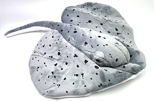 Onwomania Plüschtier Kuscheltier Stoff Tier Stachel Rochen Groß Platt Fisch 60cm Grau