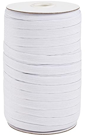 Bestewelry 10mm White Elastic Cord Flat Waistband Sewing Elastic Ribbon Bands with Spool for Headbands Clothes Sewing Craft Making