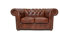 Chesterfield 2 Sitzer Sofa | 100% Leder, handgefertigt, Original Chesterfield | Breite 150 cm | Cloudy Altbraun