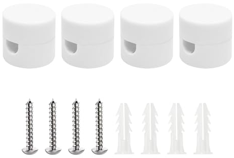 smartect Soporte de Techo y Pared para Cables [4 Piezas, Blanco, Ø20x18 mm] Fijación en Techo con tornillos y tacos, Decentrador de Techo para que arme su propio proyecto de bricolaje