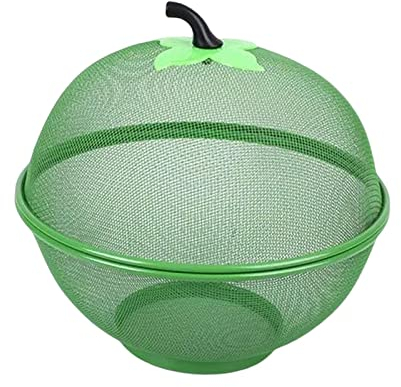Cesta de frutas en forma de manzana, soporte de frutas cubierto para encimera de cocina, soporte de frutas de malla, cesta de drenaje de almacenamiento de verduras, soporte de almacenamiento de frutas