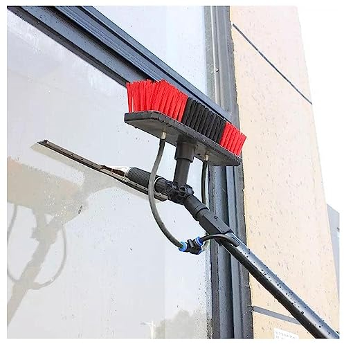 Limpieza Placas Solares Cepillo, Kit De Limpieza De Paneles Solares, Pértiga Telescópica para Limpieza de Cristales, Cepillo De Pulverización De Agua Multipropósito Limpiador 5.4 M/17.7 Ft