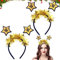 Silvester Haarreif Sterne, 2 Stück Happy New Year Haarreif Silvester Deko, Glitzer Haarreif Silvesterdeko Foto Requisite Silvester Kopfschmuck, New Year Decoration Zubehör Für Kinder Erwachsene