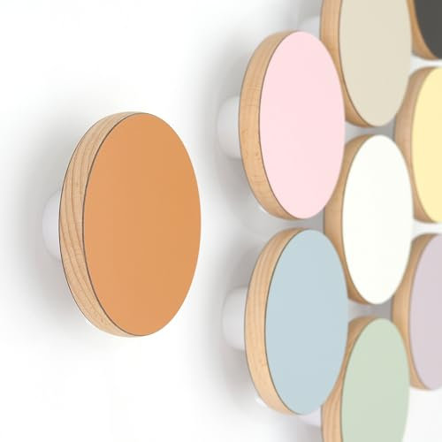 bomidé - Wandhaken rund in verschiedenen Farben (2x Braun)