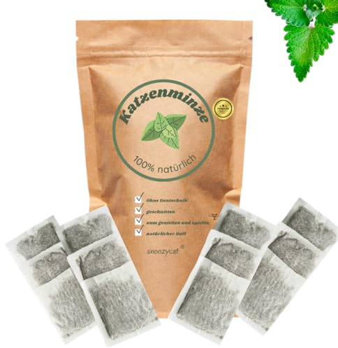 Cuscinetti di ricarica per erba gatta – 10 pezzi – 100% erbe naturali da riempire per giocattoli per gatti, cuscini fai da te e tiragraffi – fatti a mano in Germania