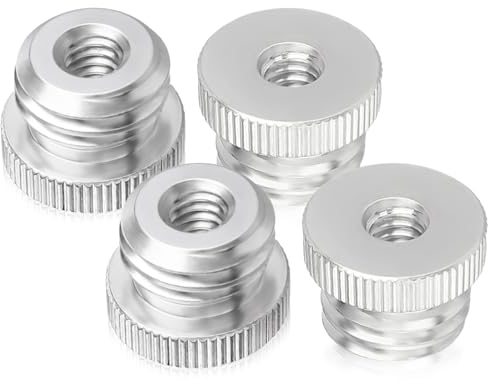 Lhbwhiz 4 Adaptadores de Rosca, Adaptador de trípode láser de 1/4a 5/8, Tornillo, Adaptador de Tornillo roscado, Adaptador de Rosca de aleación de Aluminio, para Nivel láser de trípode