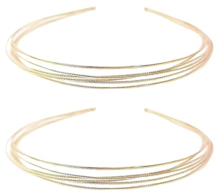 Goiern 2 Stück haarreifen damen, Mehrere Schichten Metall Haarband, haarreifen damen dünn, Kopfbedeckung Haarschmuck für Mädchen